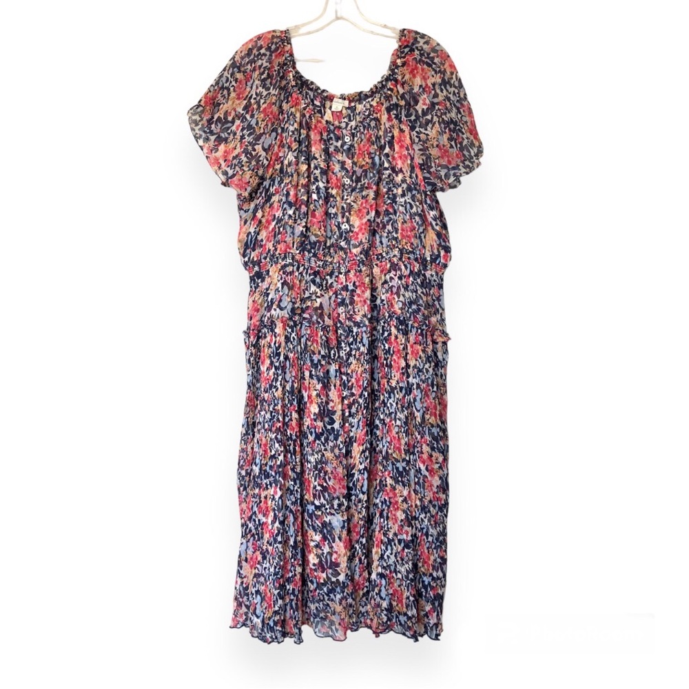 Sundance Floral Midi Dress - Pink and Blue